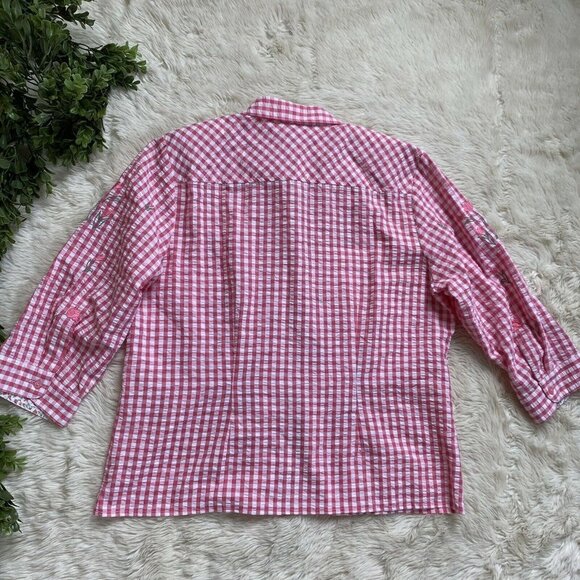 Vintage Teddi Blouse Retro 80s Farmhouse Top XL - Picture 11 of 12